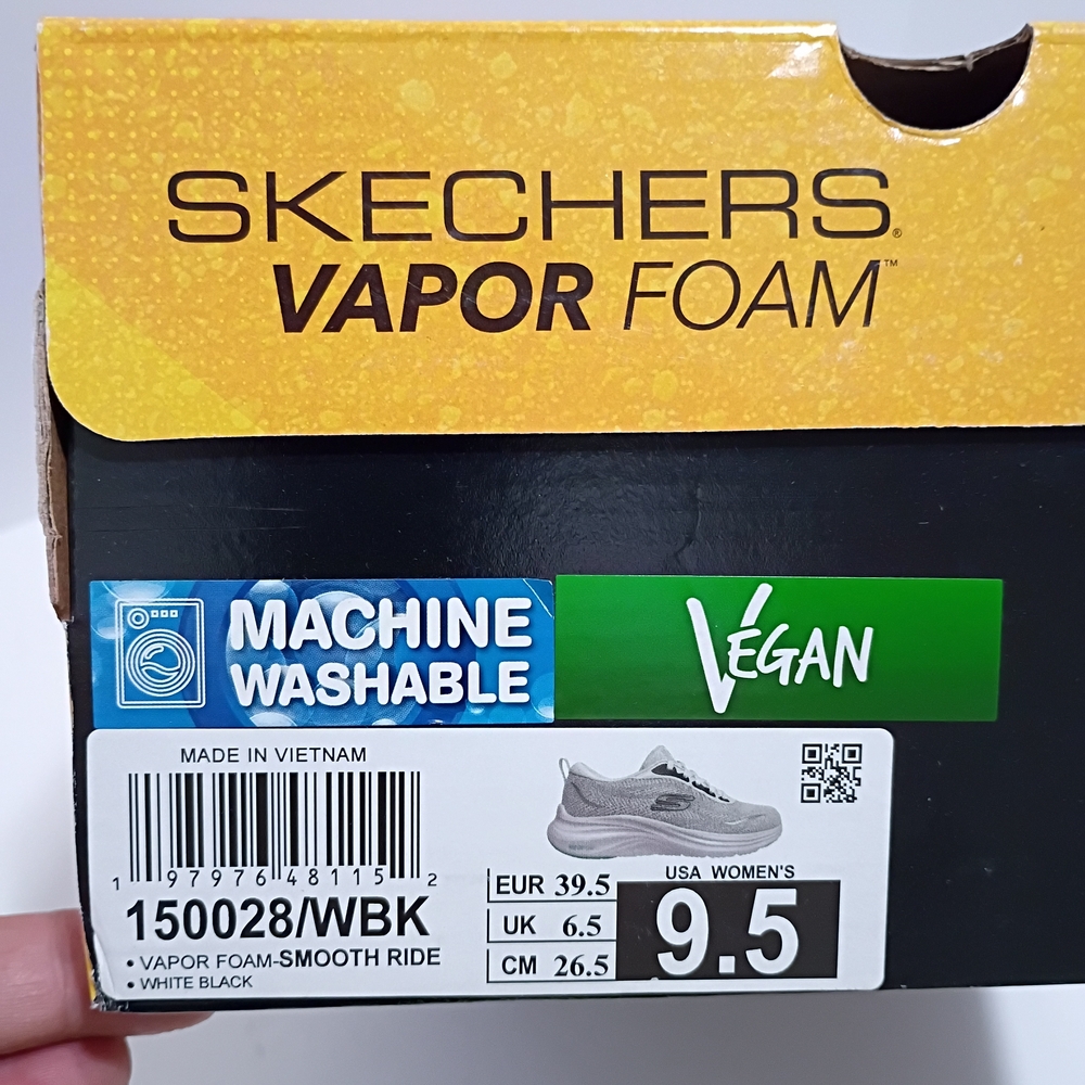 Skechers Vapor Foam Smooth Ride Women's White Vegan Sneakers - Picture 13 of 13